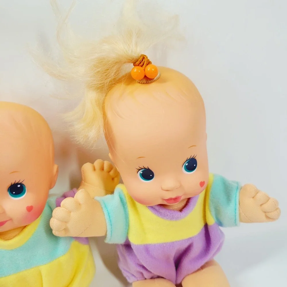 Vintage 1992 Magic Nursery Fuss n Giggle Baby Doll Triplets WORKS